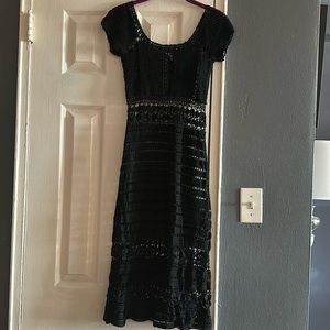 Black crochet knit dress (size S)